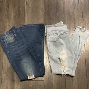 Denim Women's High Waisted Skinny Jeans and Flare Jeans. 2 for the price of 1!